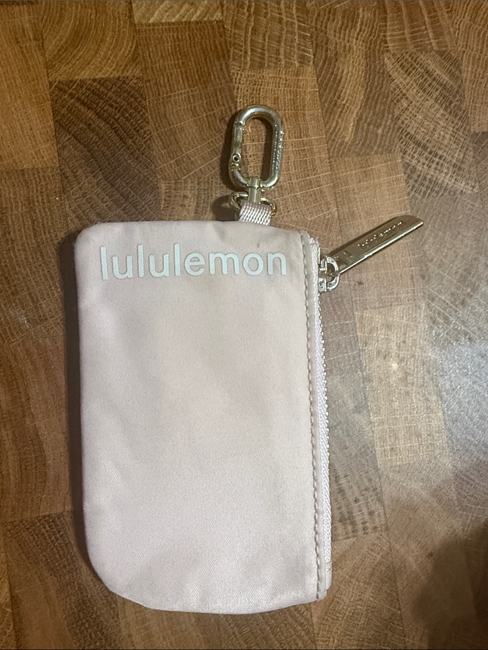 lululemon athletica Pale Pink Keychain Card Wallet with Clip